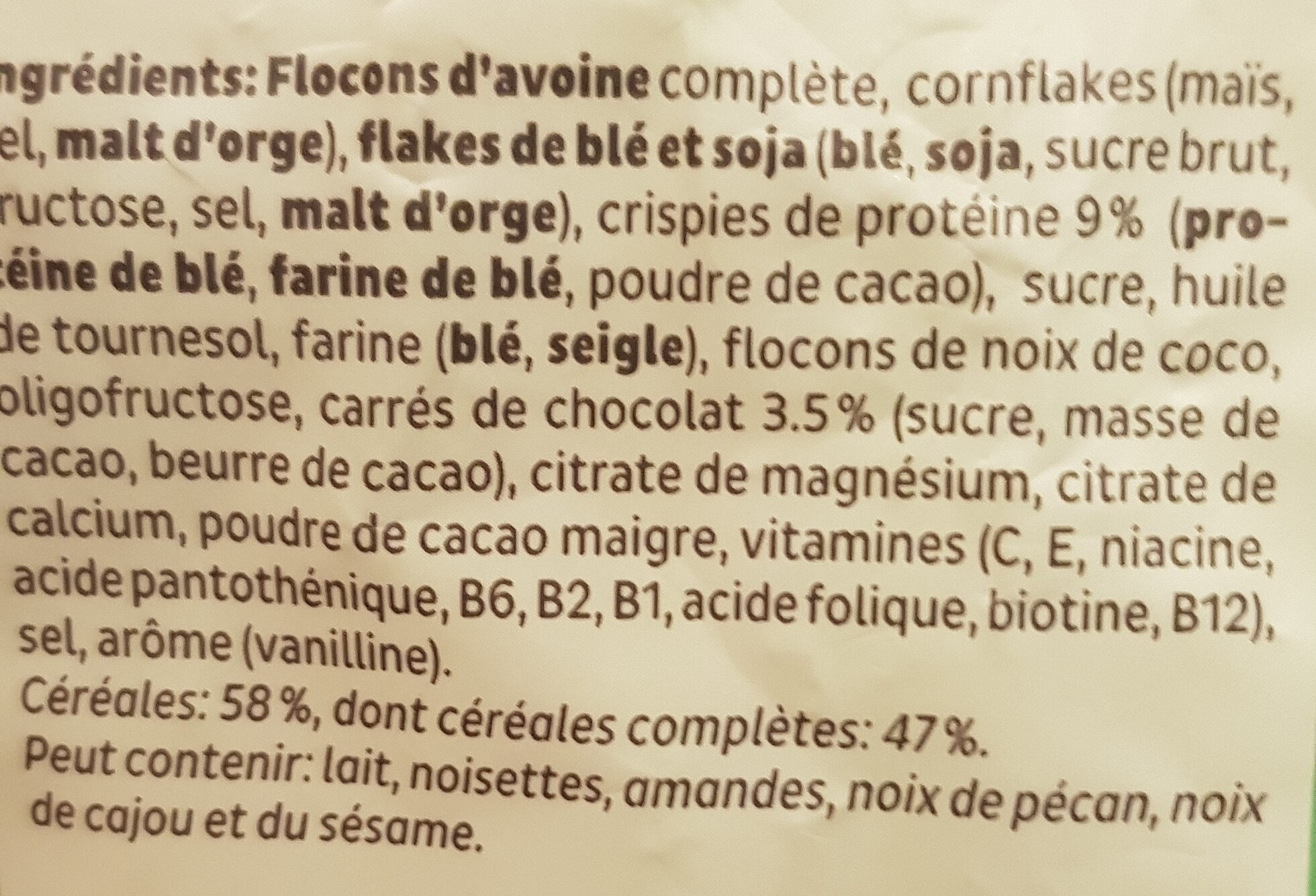 Choco & protein - Ingrédients