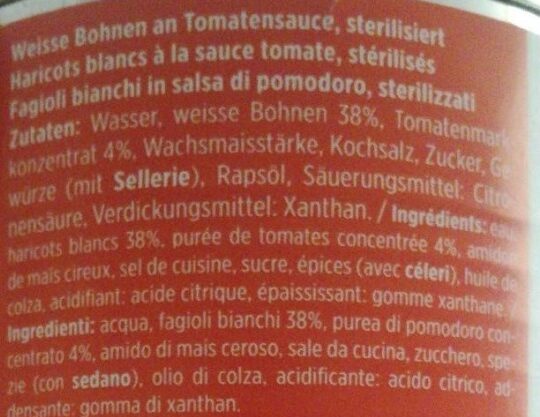 Haricots blancs à la sauce tomate - Ingredients - fr