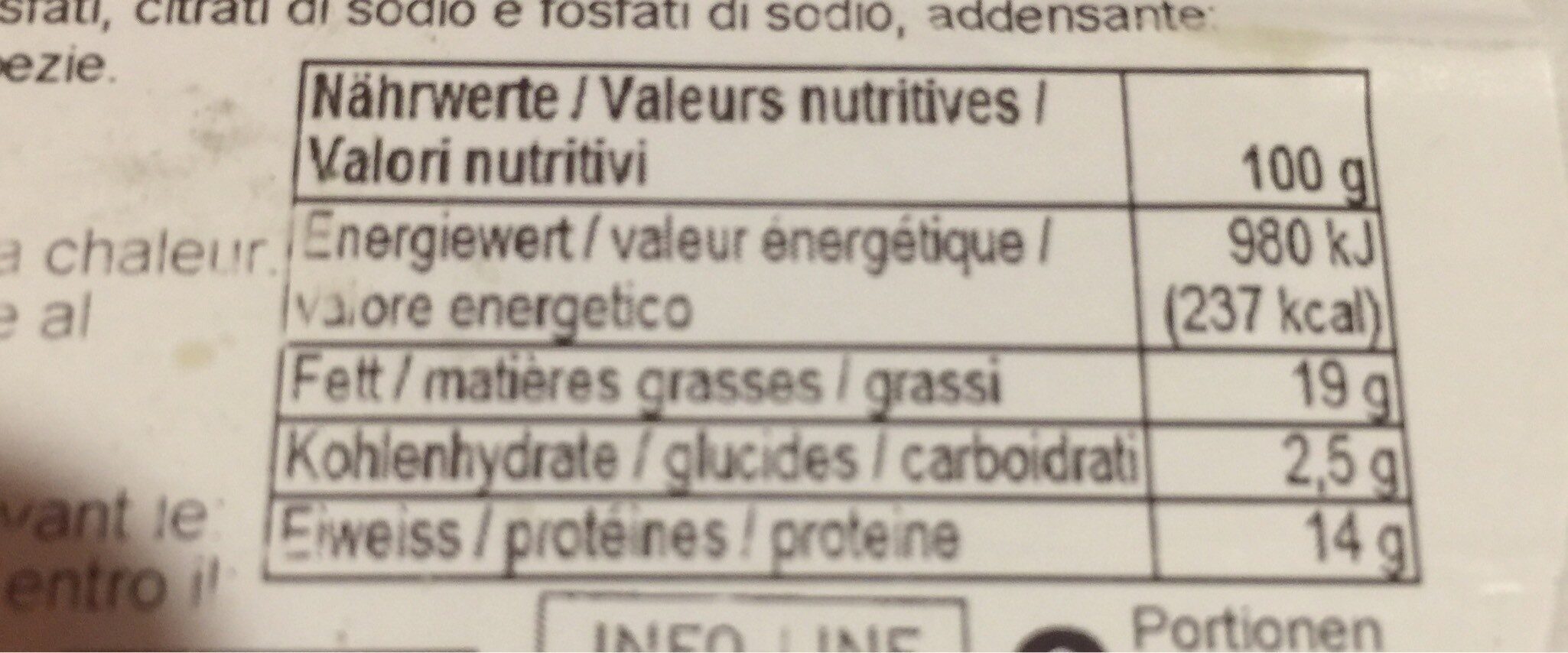 Suisse nature - Valori nutrizionali - fr