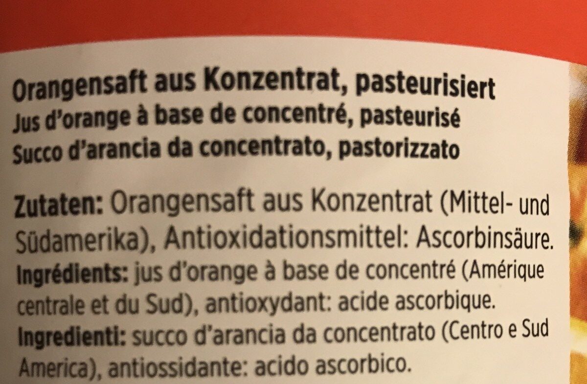 Jus d' orange - Ingredienti - fr