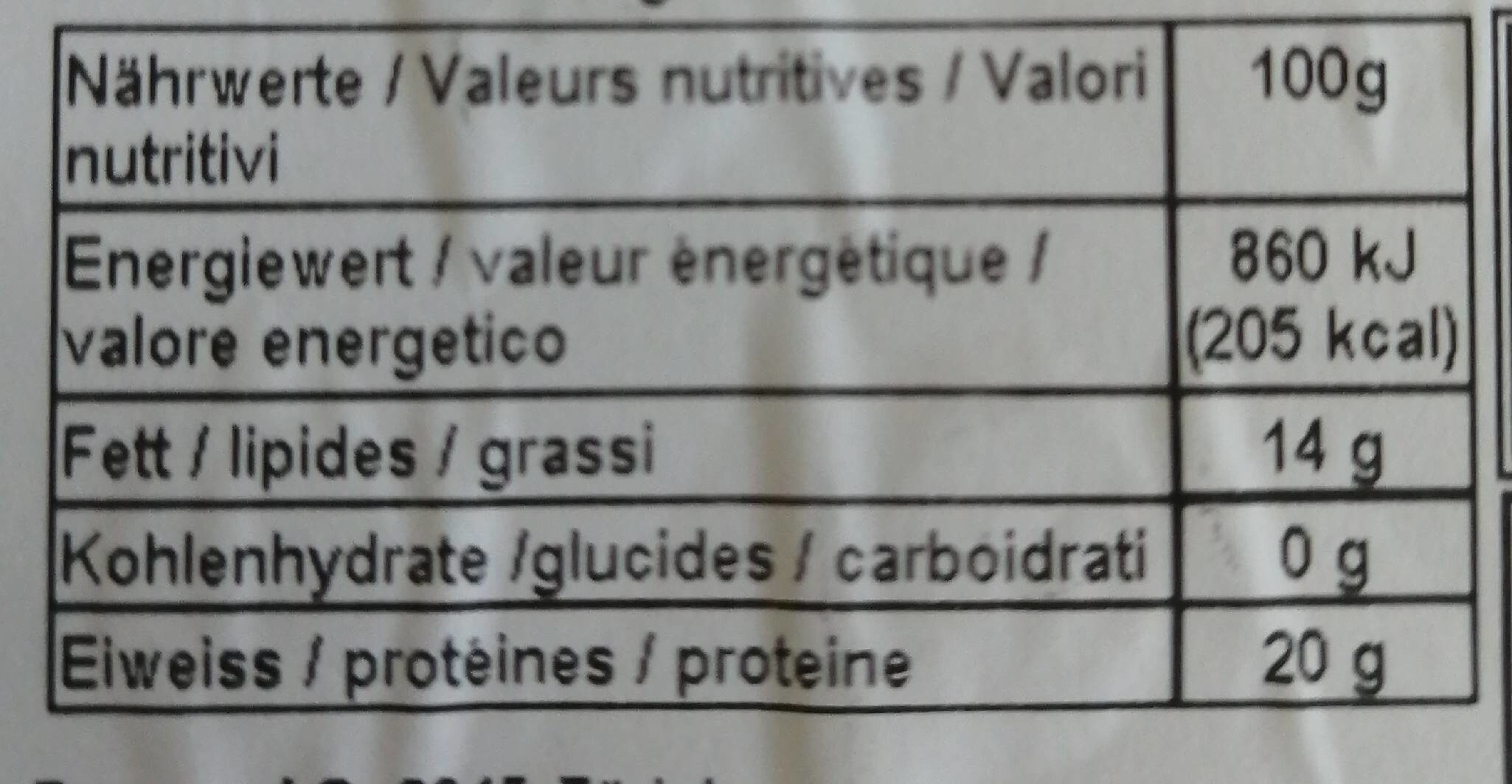 Viande hachée de boeuf - Valori nutrizionali - fr
