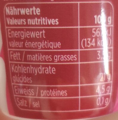 Petit Suisse - Valori nutrizionali - en