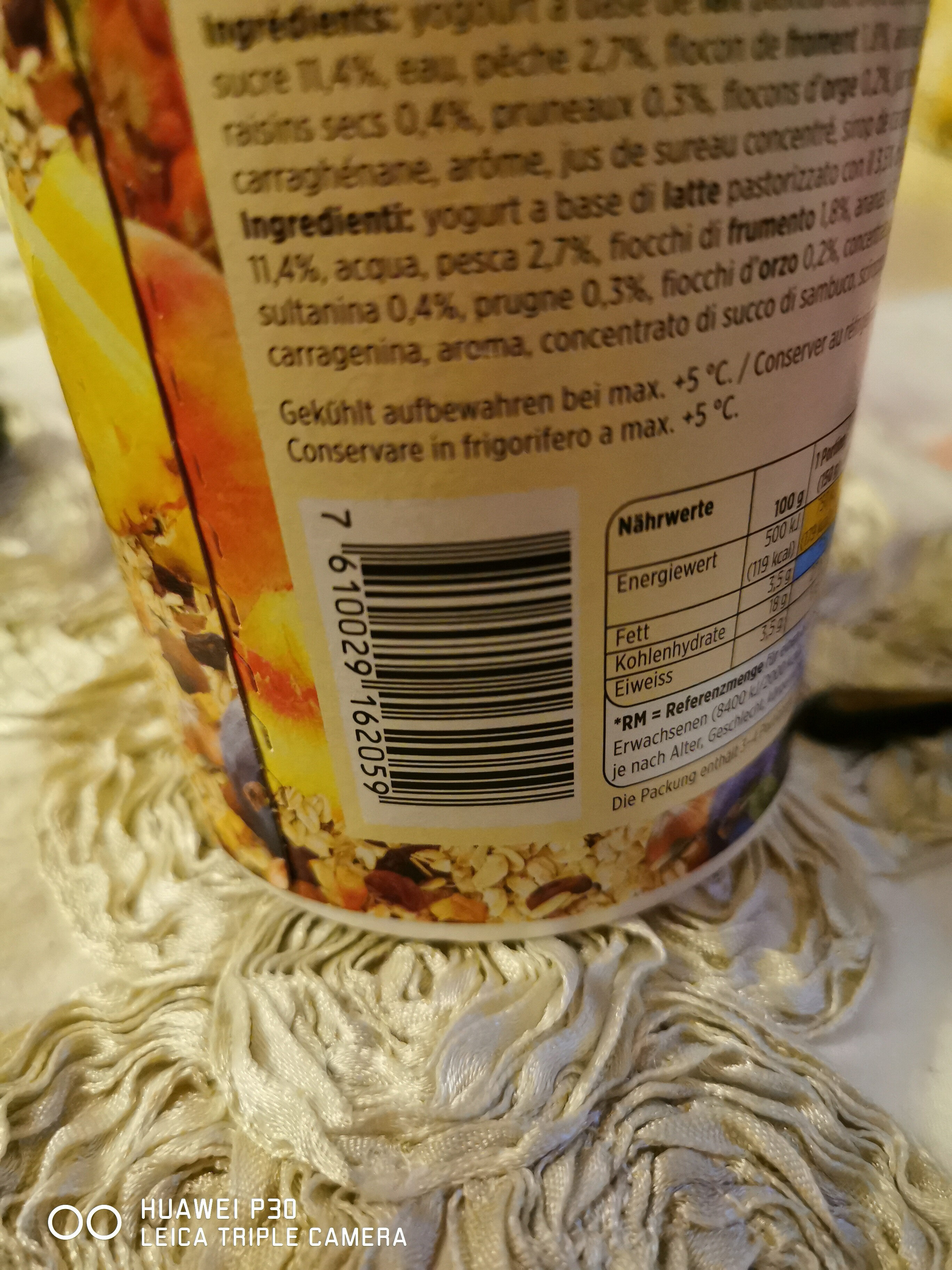 Joghurt, Birchermüesli - Ingredienti - en