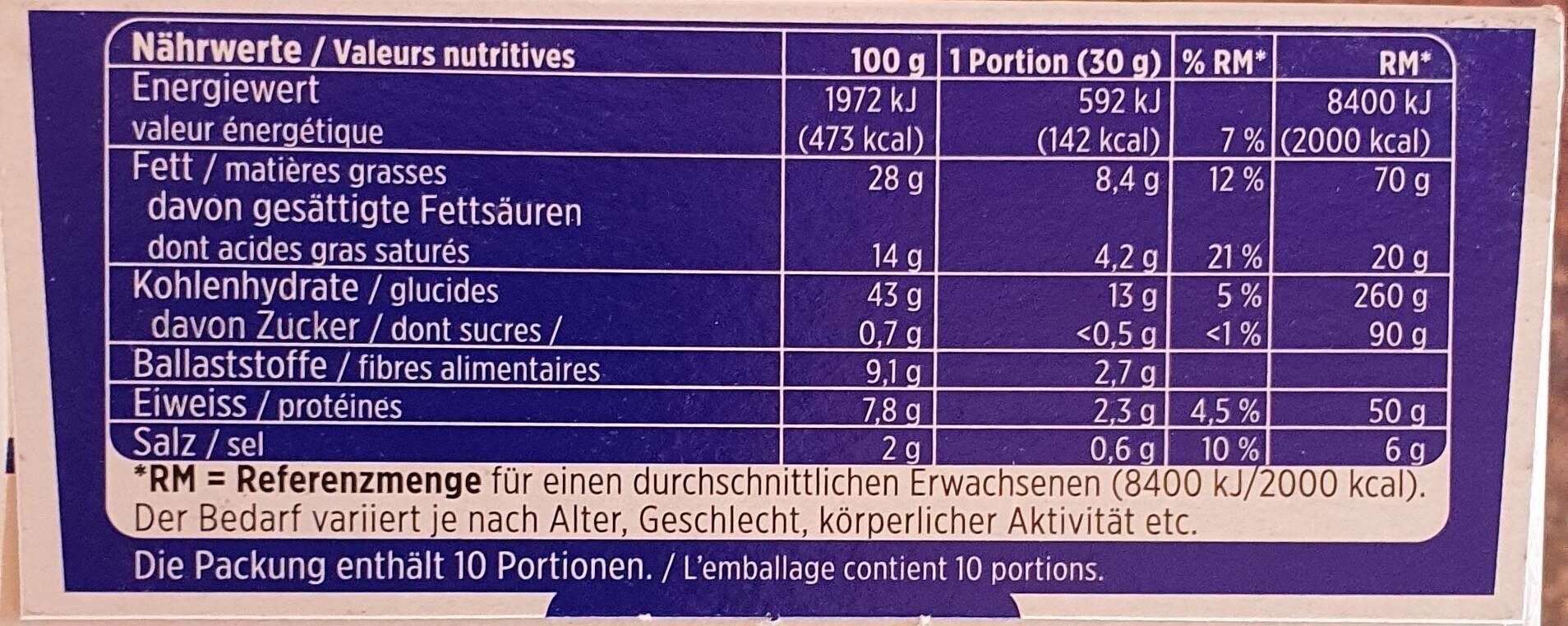 Microwave Popcorn - gesalzen (3x 100 g) - Valori nutrizionali - de