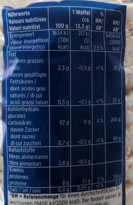 Gallettes de riz - Valori nutrizionali - fr