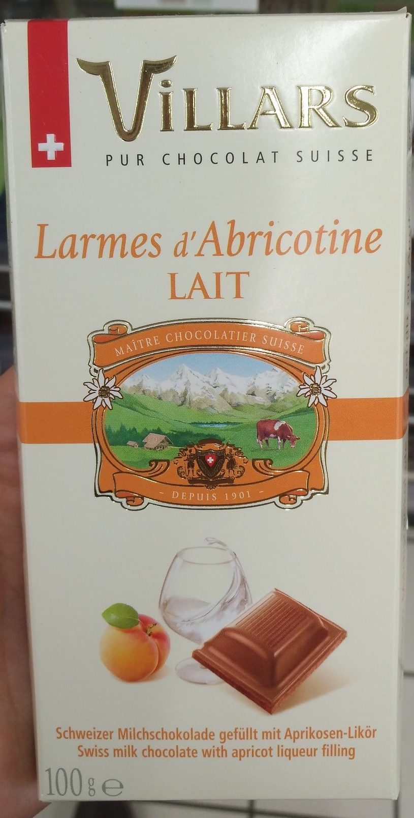 Villars Chocolat Liqueur Abricotine Tablette 100G - Produkt - fr