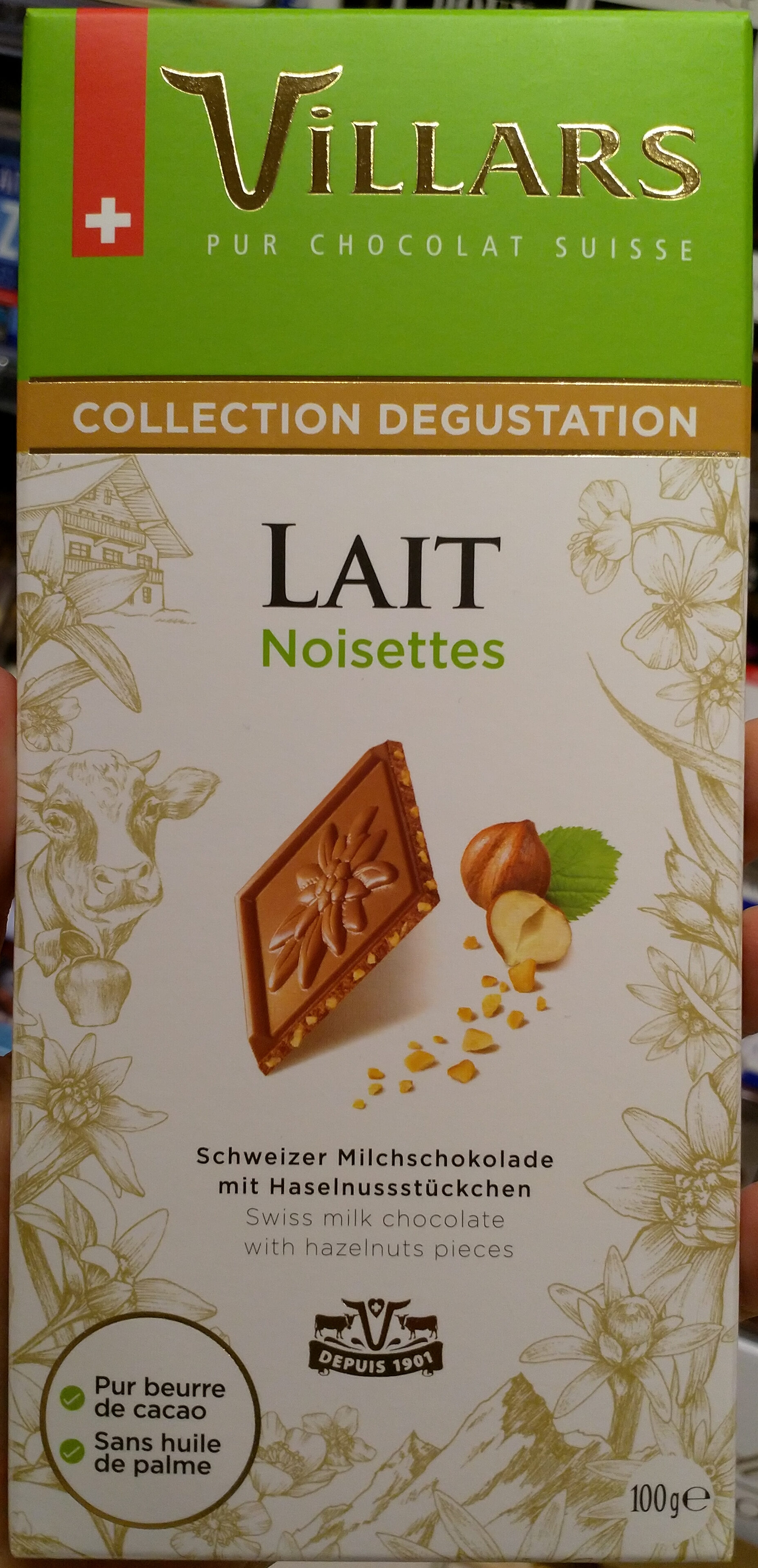 Chocolat Au Lait Aux éclats De Noisettes 100g Villars - Produkt - fr