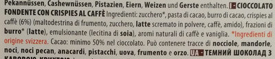 Chocolat Noir Café - Ingredienti