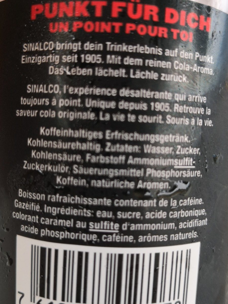 Sinalco Cola - Zutaten - fr