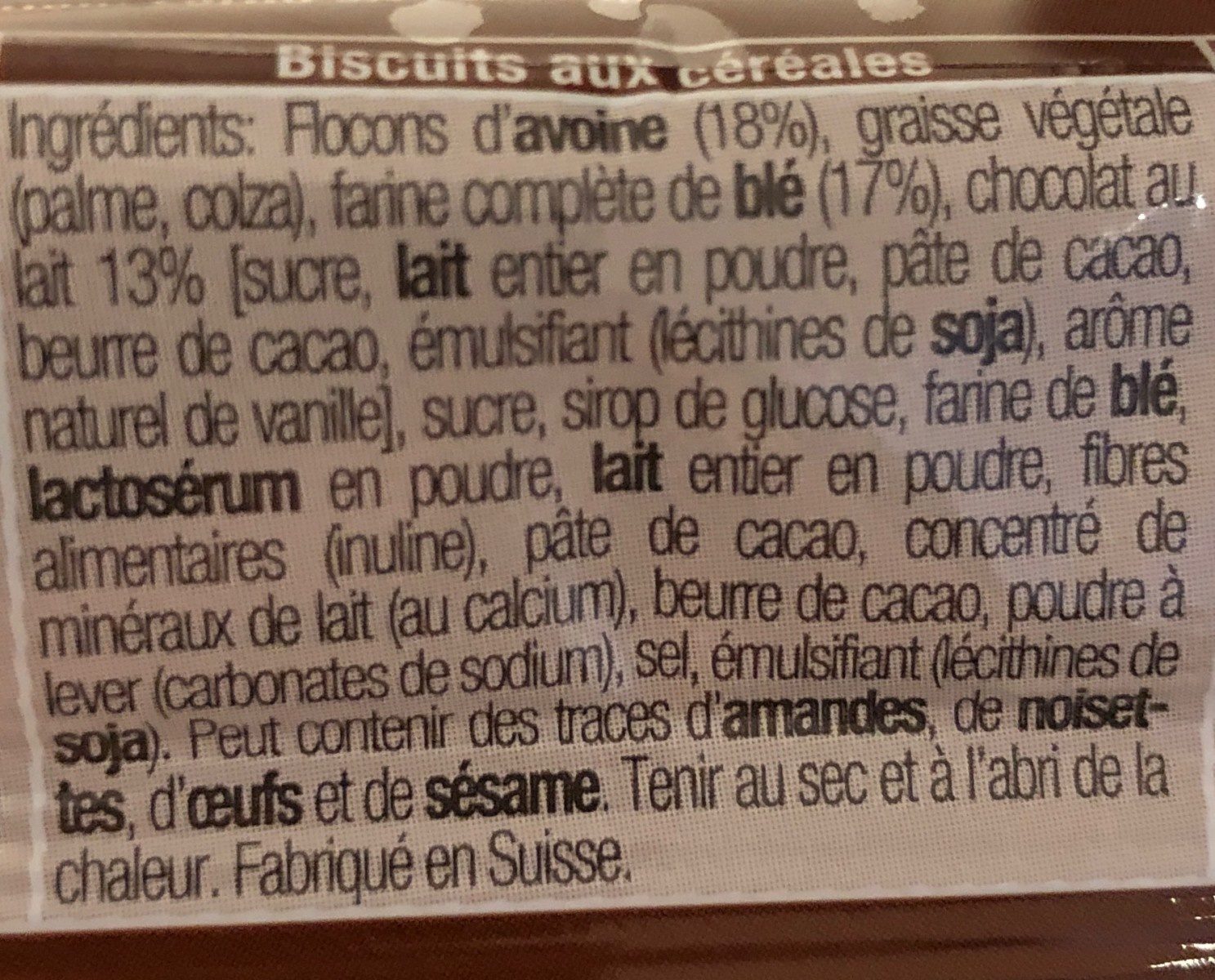 Petite Pause Chocolat Céréales - Zutaten - fr