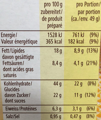 Cake marbré - Valori nutrizionali - fr