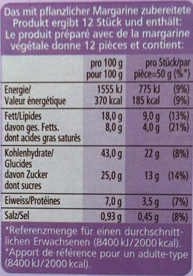 Mélange de base pour Cupcakes Chocolat - Valori nutrizionali - fr