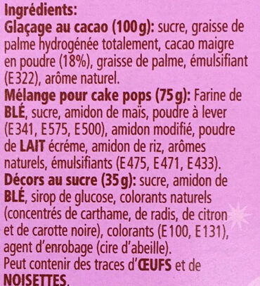 Cake Pops - Ingredienti - fr