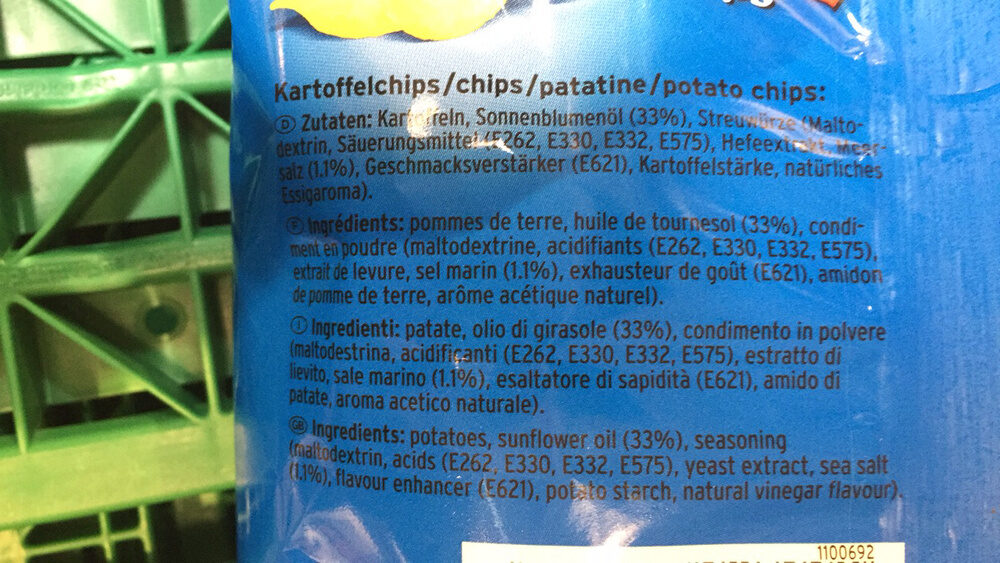 Salt & Vinegar Original Chips - Zutaten