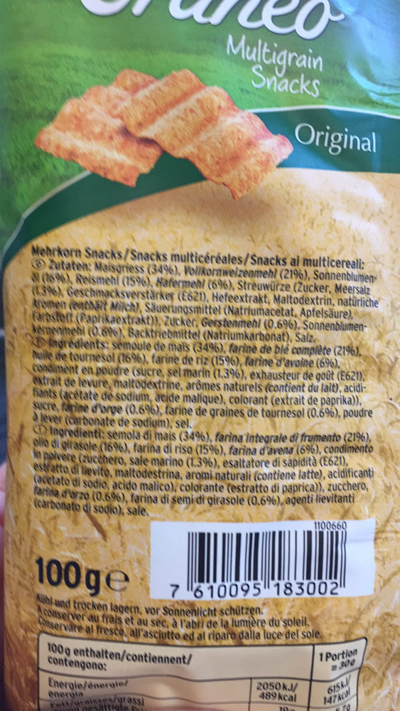 Multigrain Snacks Original - Ingredients - fr