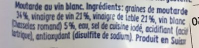 Senf: Senf Dijon mit Weisswein schwarz - Ingredienti - fr