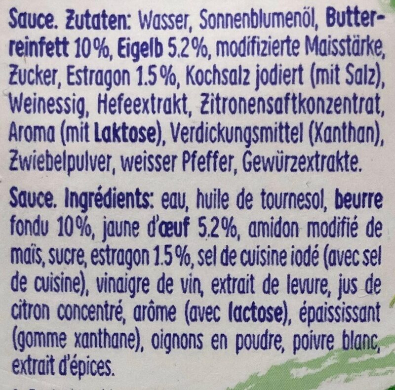 Béarnaise - Ingredienti - fr