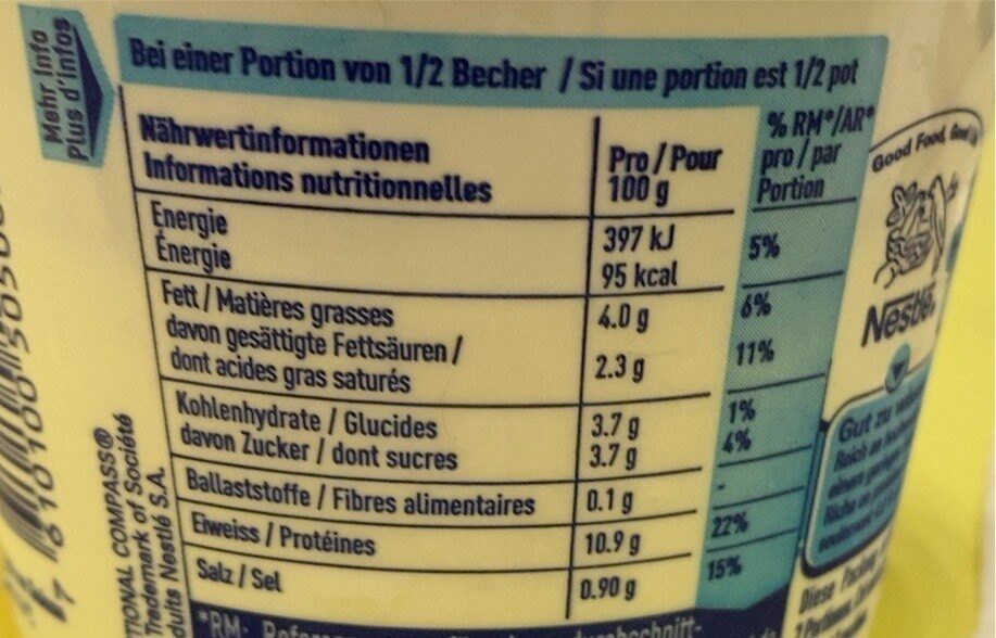 Hüttenkäse - Nutrition facts - fr