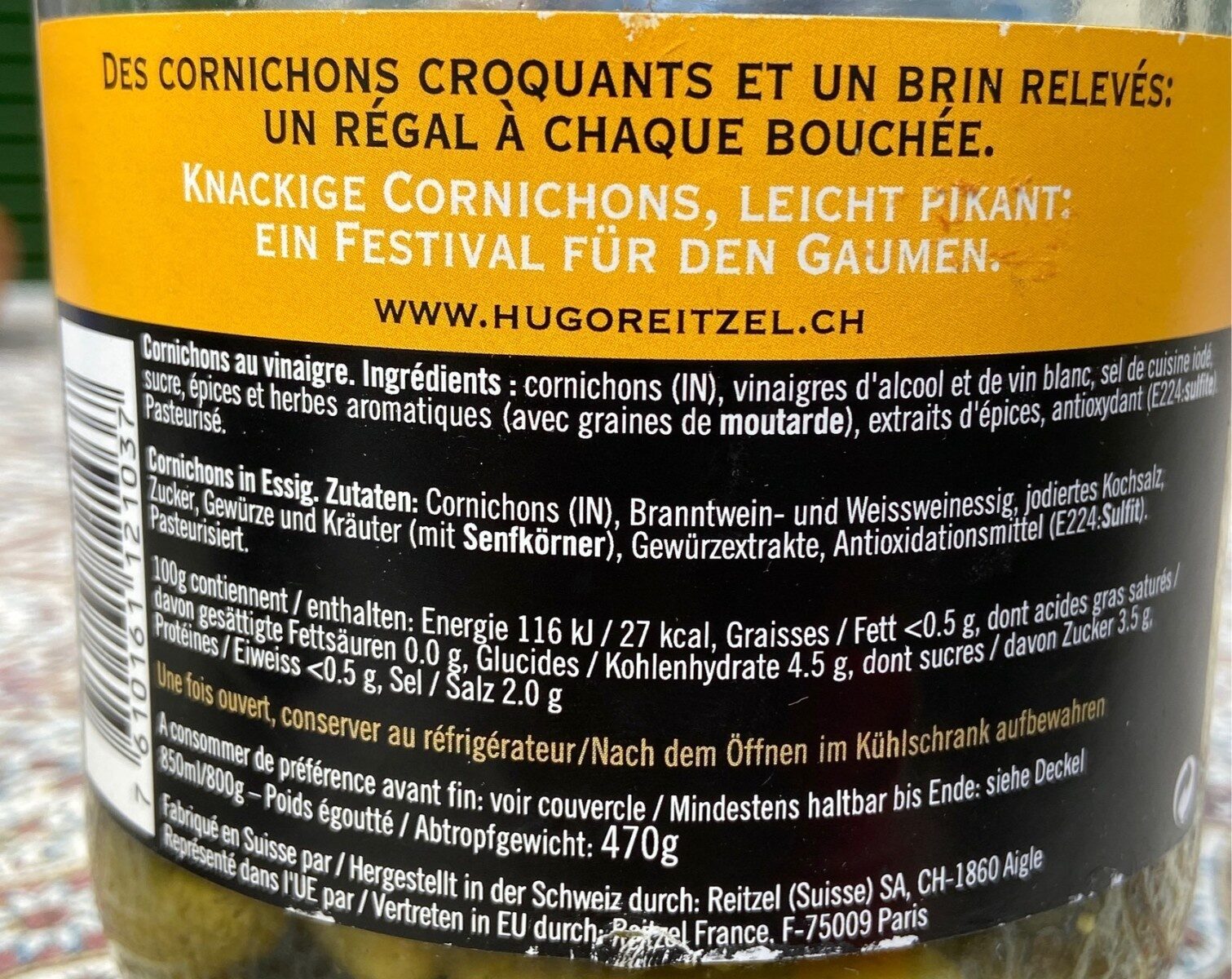 Cornichons aux épices - Valori nutrizionali - fr