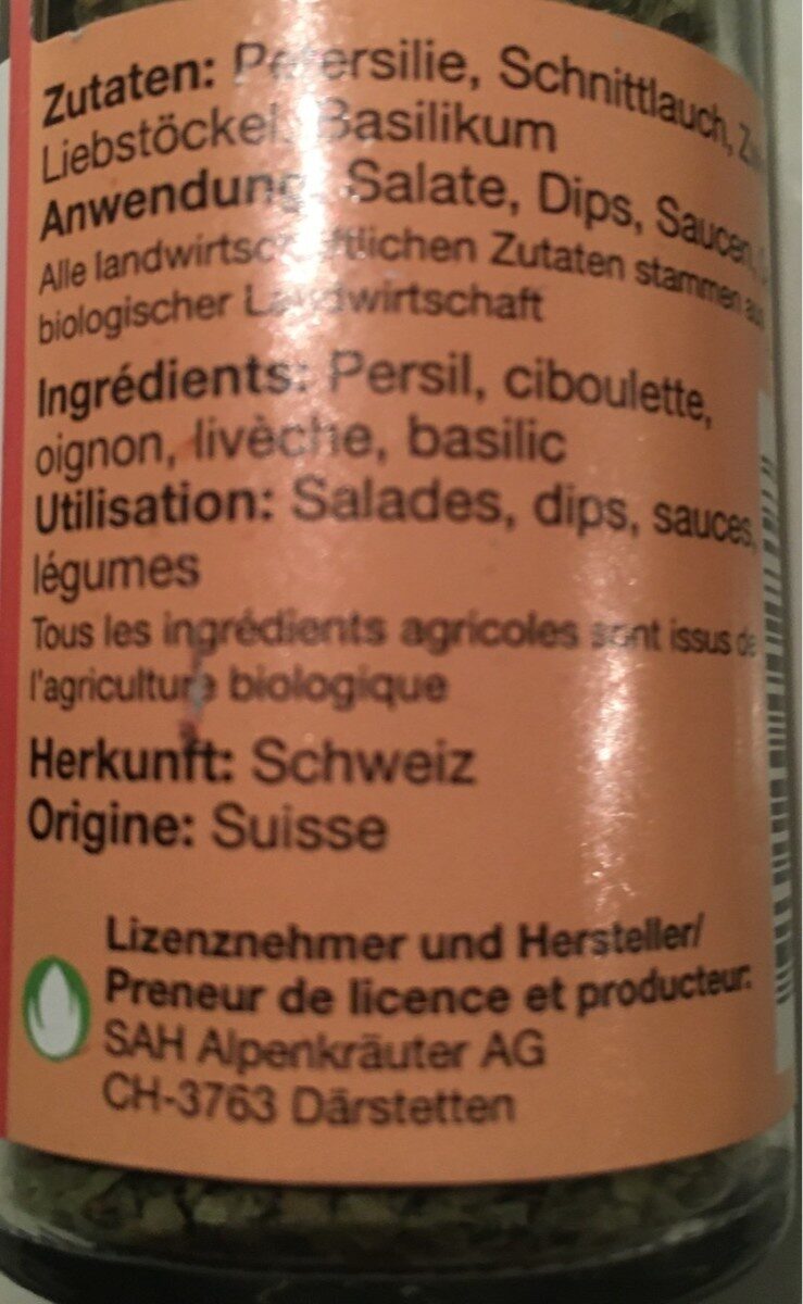 Herbes pour salade - Nährwertangaben - fr