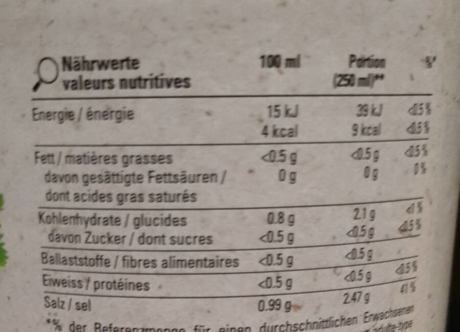 Bouillon de legumes - Valori nutrizionali - fr