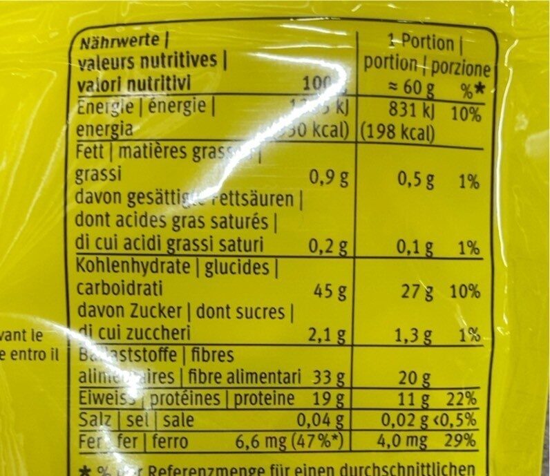 Soissons Bohnen - Nutrition facts - fr