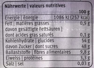 Feigen Getrocknet - Voedingswaarden - fr