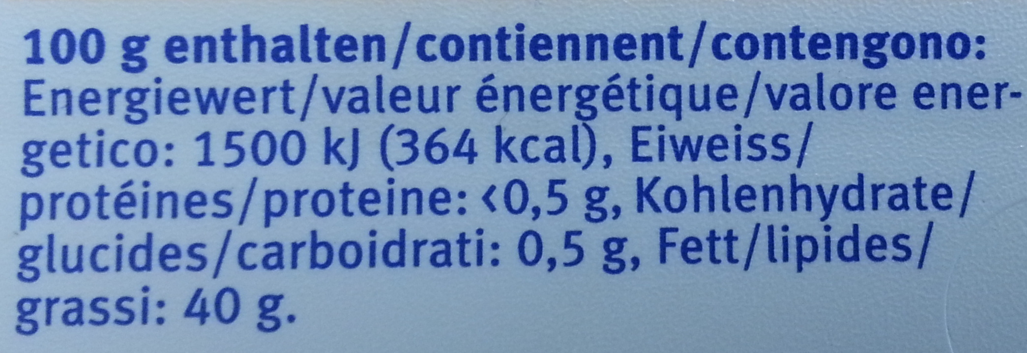 Beurre mi-gras - Nährwertangaben - fr