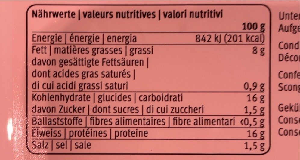 Truten Nuggets - Valori nutrizionali - fr