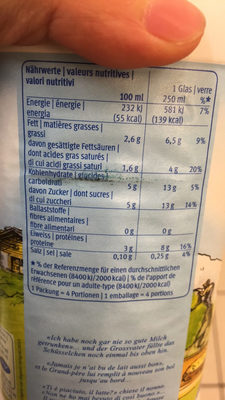 MDrink - Nutrition facts - fr