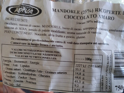 Chocolate Almonds - Zutaten - en