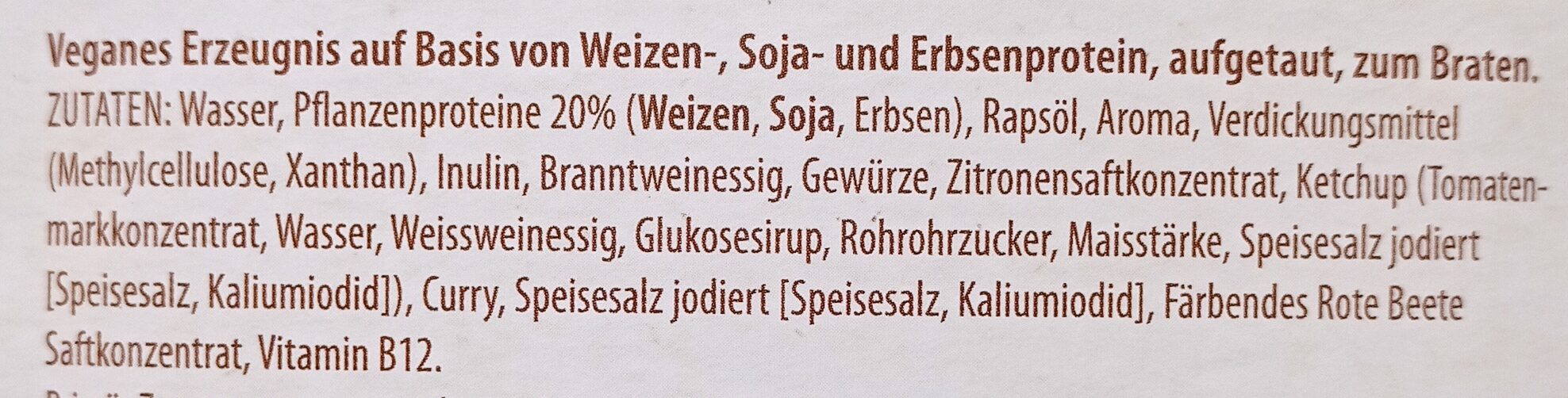 Plant-Based Filet (Hähnchen-Art) - Ingredienser - de