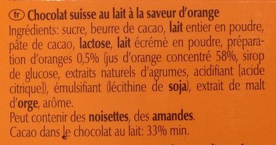 Tablettes ultra fines au chocolat au lait extra-fin - Ingredienser - fr