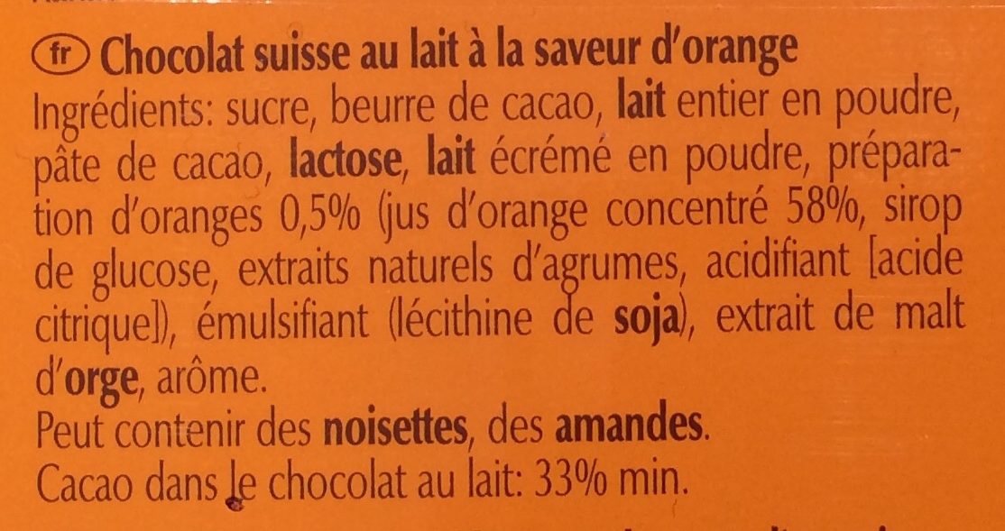 Tablettes ultra fines au chocolat au lait extra-fin - Ingredienser - fr