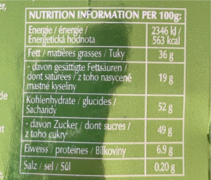 Squares - Nutrition facts - fr