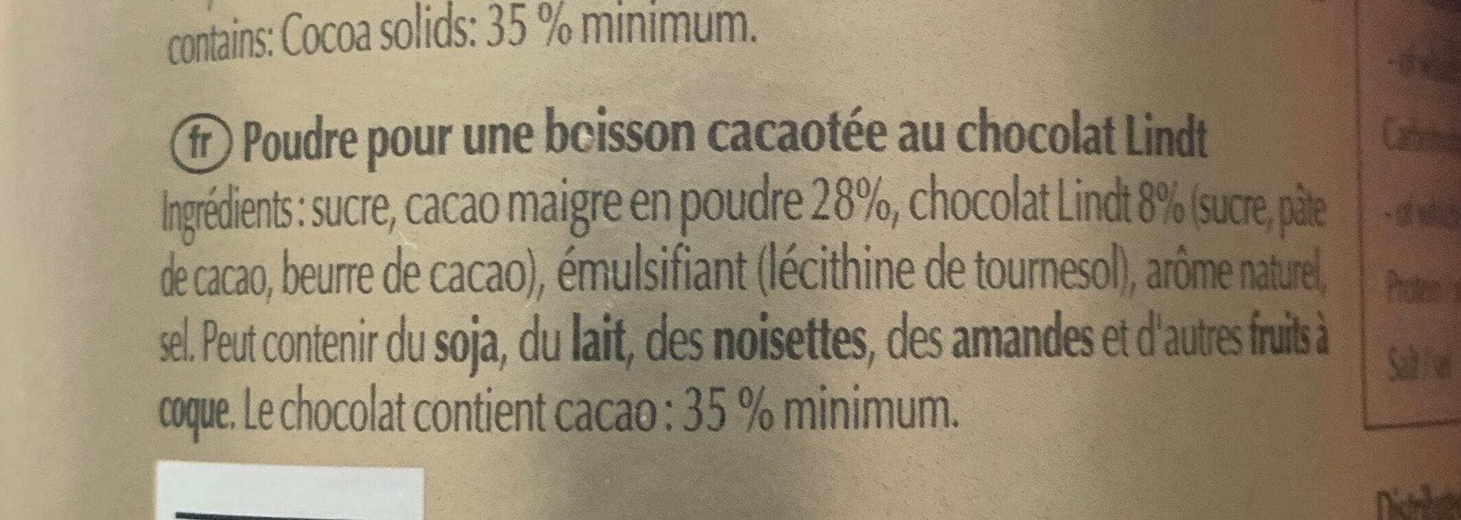 Hot chocolate - Ingredienti - fr