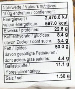Amandes Curry - Nutrition facts - fr