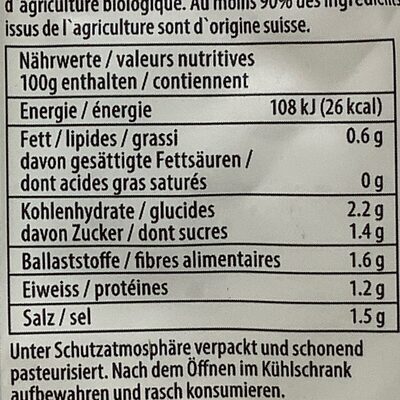 Choucroute cuite bio - Voedingswaarden - fr