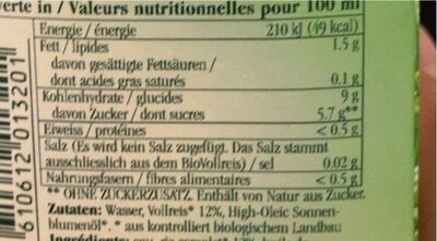 Swiss Reiss Drink - Valori nutrizionali - fr