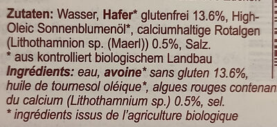 Swiss Cereal Drink Hafer Plus Avoine - Zutaten