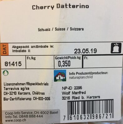Cherry Datterino - Zutaten - fr