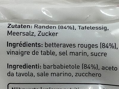 Salade de betteraves rouges - Ingredients - fr