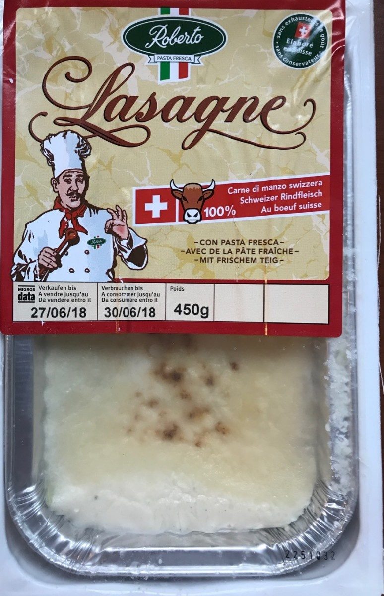 Lasagne frais aux boeuf CH - Produkt - fr