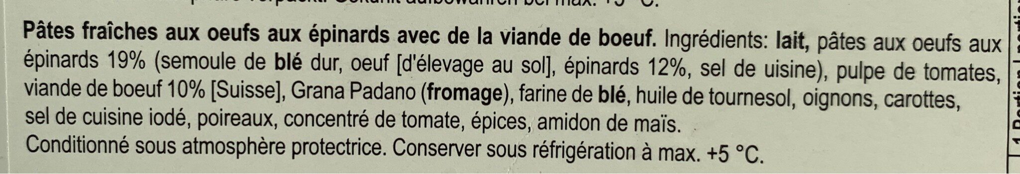 Lasagne - Ingredienser - fr