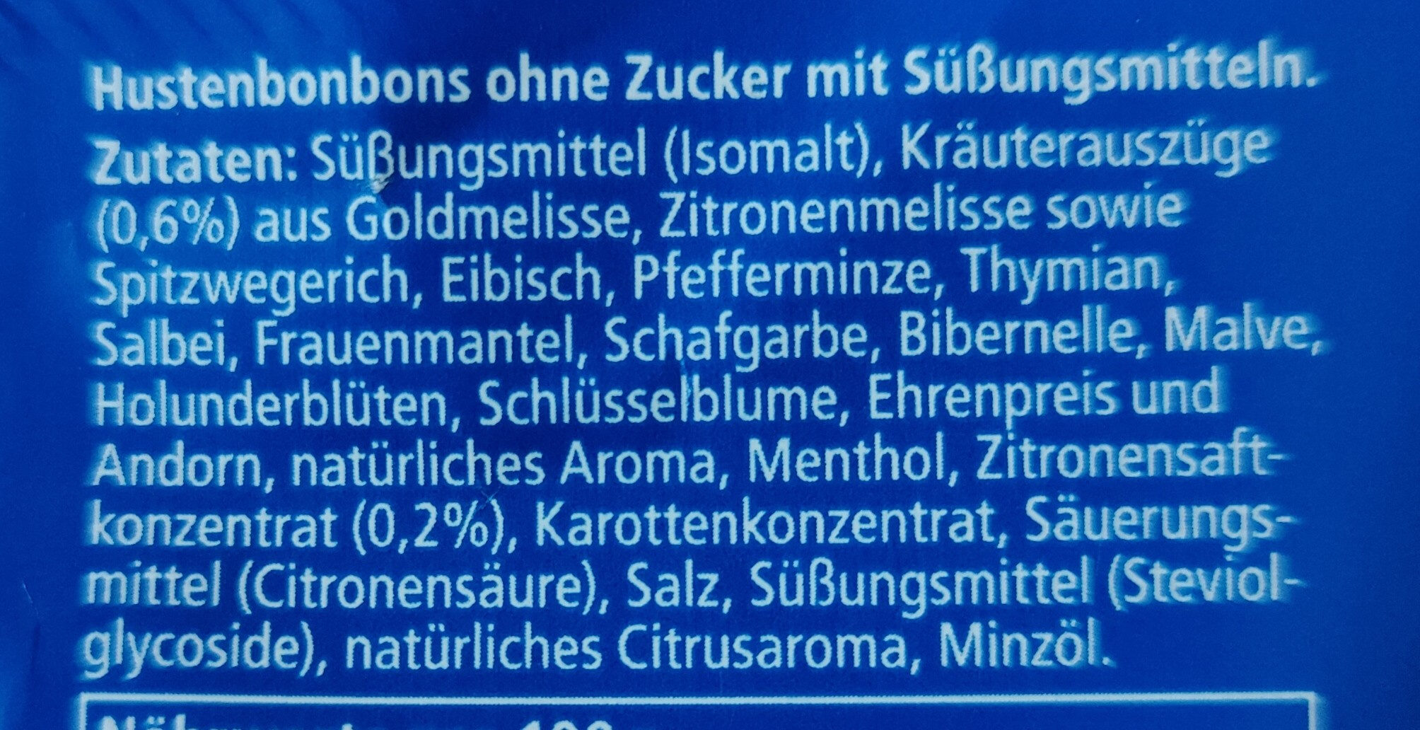 Schweizer hustenbonbon - Ingrediënten - de
