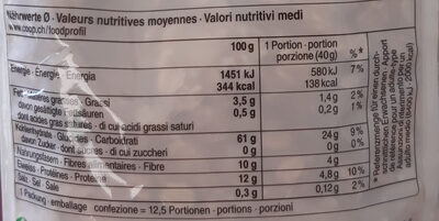 Flocons 5 céréales - Valori nutrizionali