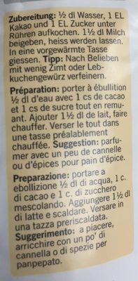 Cacao maigre - Zutaten - fr