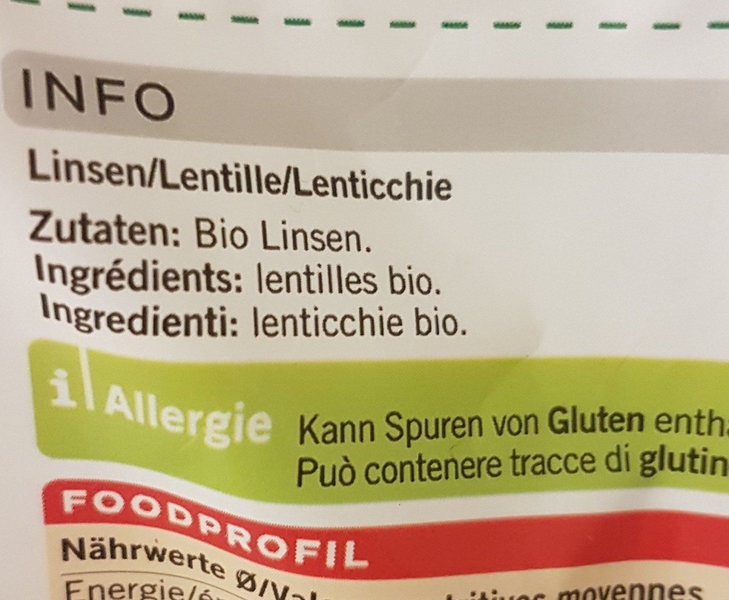 Braune Linsen - Ingredienser - fr