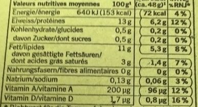 4 Oeufs - Nutrition facts - fr