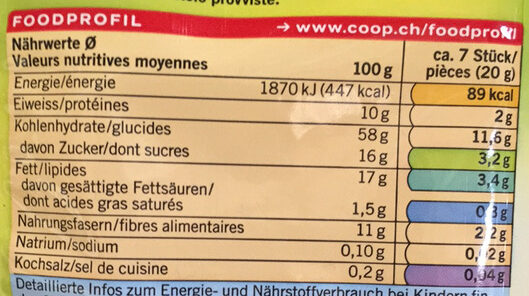 Biscuits miel-amandes aux céréales complètes - Valori nutrizionali - fr
